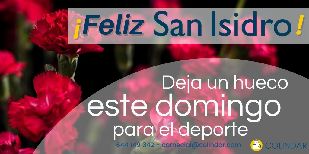 ¡Desde Colindar te deseamos un Feliz Día de San Isidro y desconectar de tu rutina! 💮 Aprovecha y gestiona las reservas o accesos de tus instalaciones con tan solo una App.

bit.ly/3rOPtfI

#sanisidro #comunidaddemadrid #vivienda
