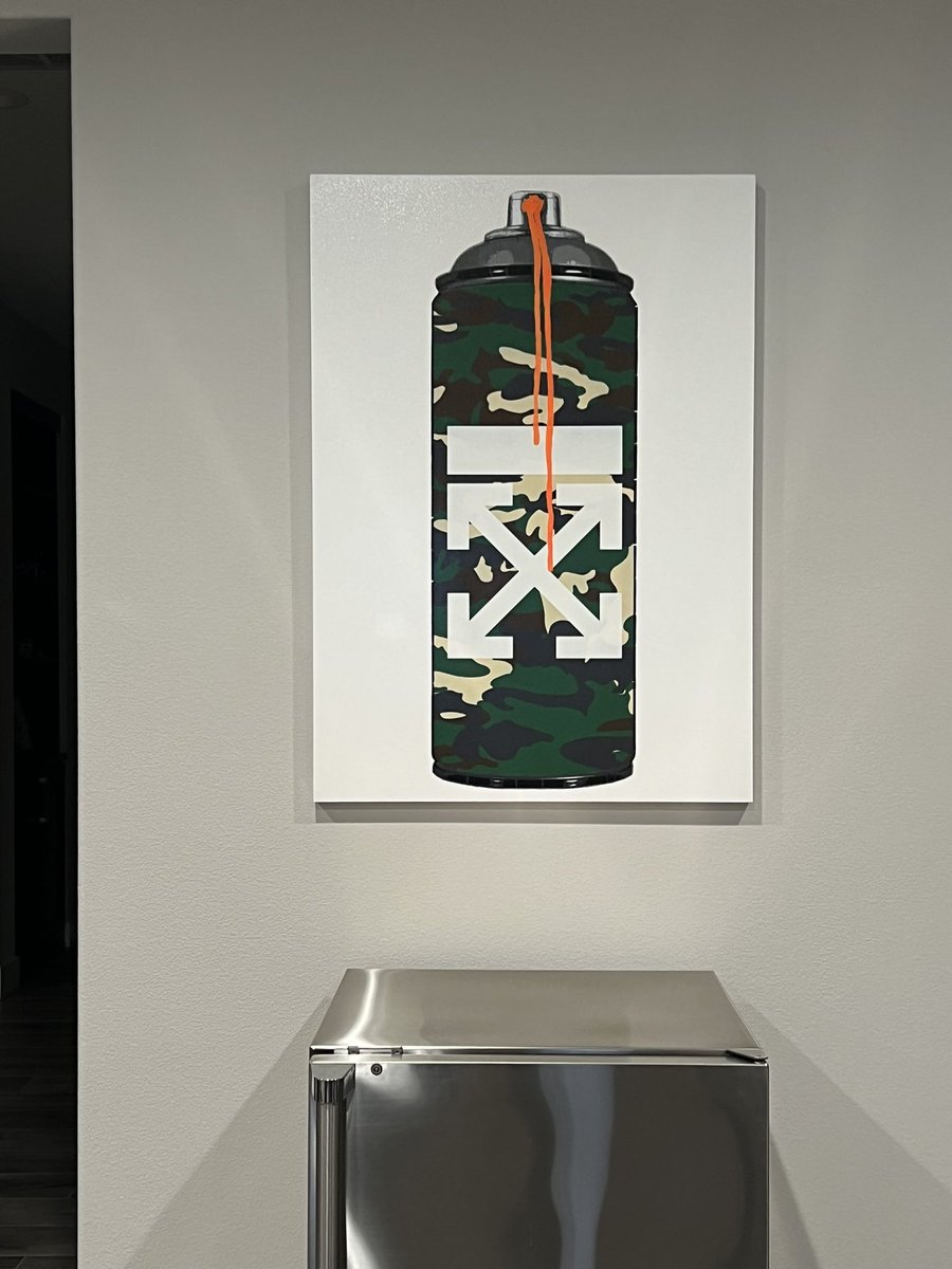 Loving my new <a href="/OffWht/">Off-White™</a> <a href="/campbelllapun/">Campbell La Pun</a> Spraycan Painting! Thanks Campbell! #spraycans <a href="/Museum_Refined/">Museum | Ørigins | Spray Cans</a>