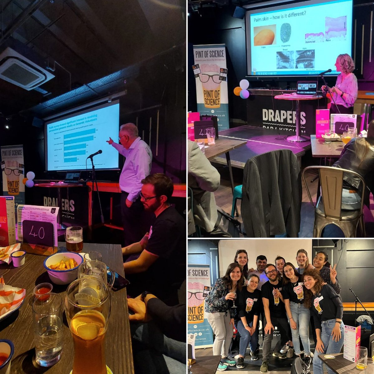 Thanks to our speakers of Day2 of PoS #pint22 <a href="/SirMCaulfield/">Professor Sir Mark Caulfield</a> and Dr Diana Blaydon! Great talks and a lot of fun <a href="/pintofscience/">Pint of Science UK</a> <a href="/PolClaria/">Pol Clària-Ribas</a> <a href="/MarilenaChris14/">Marilena Christoforou</a> <a href="/TriniMonteroM/">Trinidad Montero</a> @mdavanwetton <a href="/BlacksellIsobel/">Isobel Blacksell</a> <a href="/Shani_aw/">Shani</a> <a href="/SilviaOggero/">Silvia Oggero</a> Natalya <a href="/QMULWHRI/">William Harvey Research Institute</a>