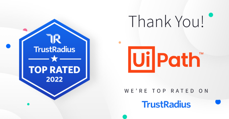UiPath's tweet photo. We're so grateful to receive another @trustradius award as a 2022 Top Rated #RPA platform. Thank you to our amazing customers that made this possible!