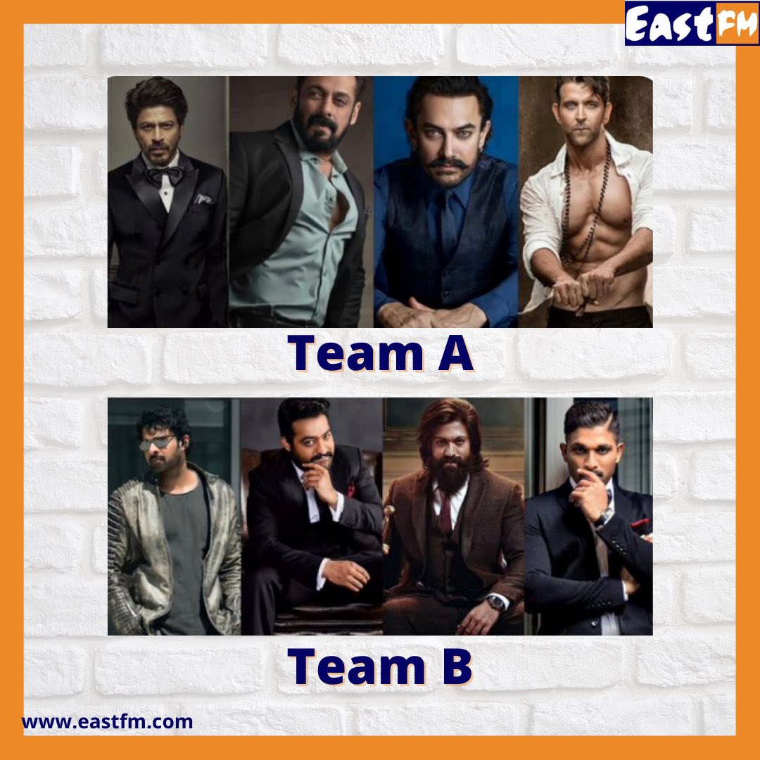 EastFMKenya's tweet photo. Bollywood or Tollywood?
Which is your team…
#srk #sharukhkhan #amirkhan #salmankhan #hrithikroshan #prabus #ntr #yashboss #alluarjun https://t.co/pu116FifHc