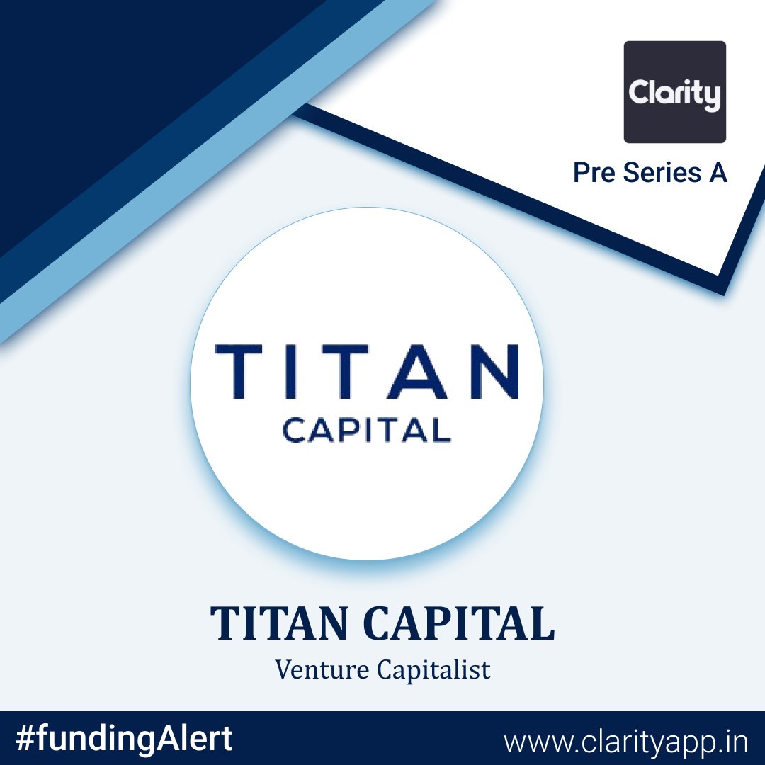 try_clarity's tweet photo. Super excited to welcome @TitanCapitalVC to the family as one of our Pre Series A investors. Titan Capital has also backed companies like @urbancompany_UC, @Olacabs, @mamaearthindia, @Razorpay, etc. at the early stage.

Thank you @TitanCapitalVC ❤️

#funding #fundraising https://t.co/6EPsoL7sXB