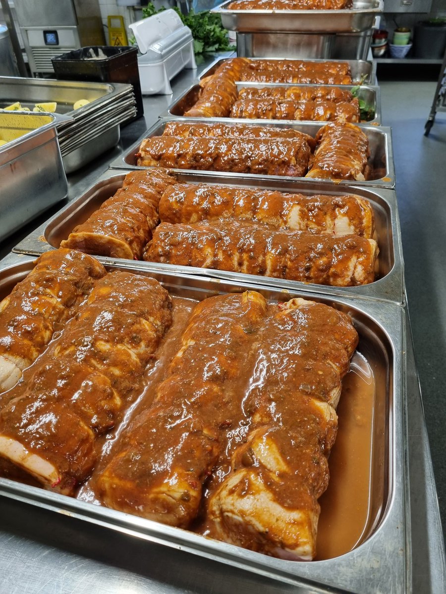 SodexoCHS's tweet photo. Today's Roast Jerk Pork Loin is all ready for the oven. We are Proud to be working with our local butcher Richard Pimlott @CheadleHulmeSch @MichelleHought3 @wol1978 https://t.co/w0vhLhSYYR