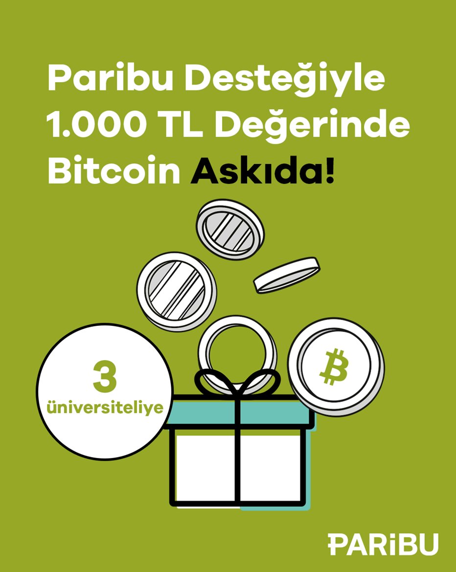 askidanevar's tweet photo. Blokzincir ekosistemine en doğru adımı atman için süper bir haberimiz var! Paribu desteğiyle 1.000 TL değerinde Bitcoin askıda! Bu tweet’i RT’leyen ve @paribucom’u takip eden 3 üniversiteliye hediye! https://t.co/S4Zw53dmt8