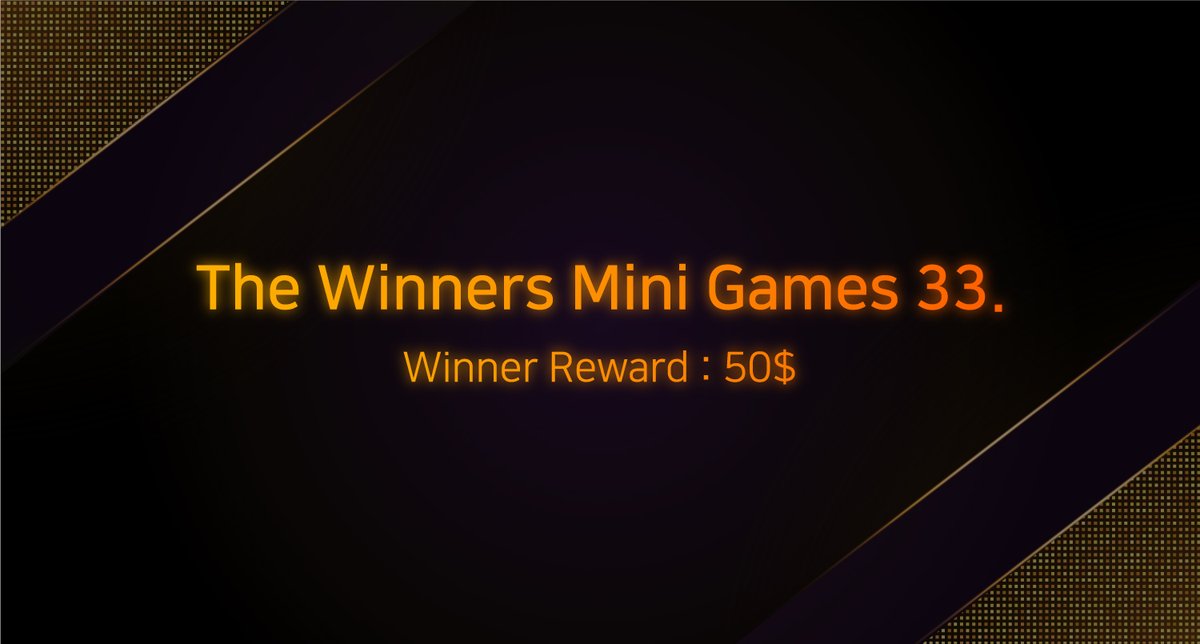 The Winners Mini Games 33.

Game conditions :  1 ticket
Game description :  Holding 1 ticket
How to join the game :  Add emoji

If you don't have our NFT ticket, even if you win, you won't get the prize money 

Winner Reward : $50

Winner Announcement :  24hr