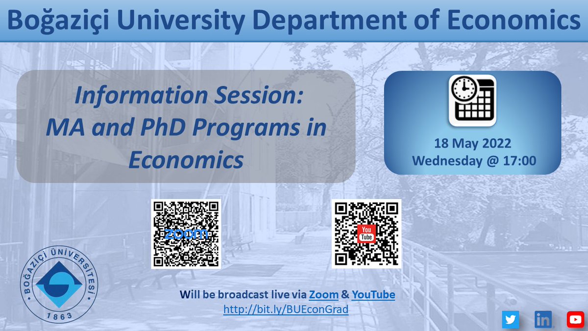 BOUNECONFACULTY's tweet photo. Information Session on our Graduate Programs

For details: https://t.co/ffS6Lijt9b https://t.co/XOjIohiUb6