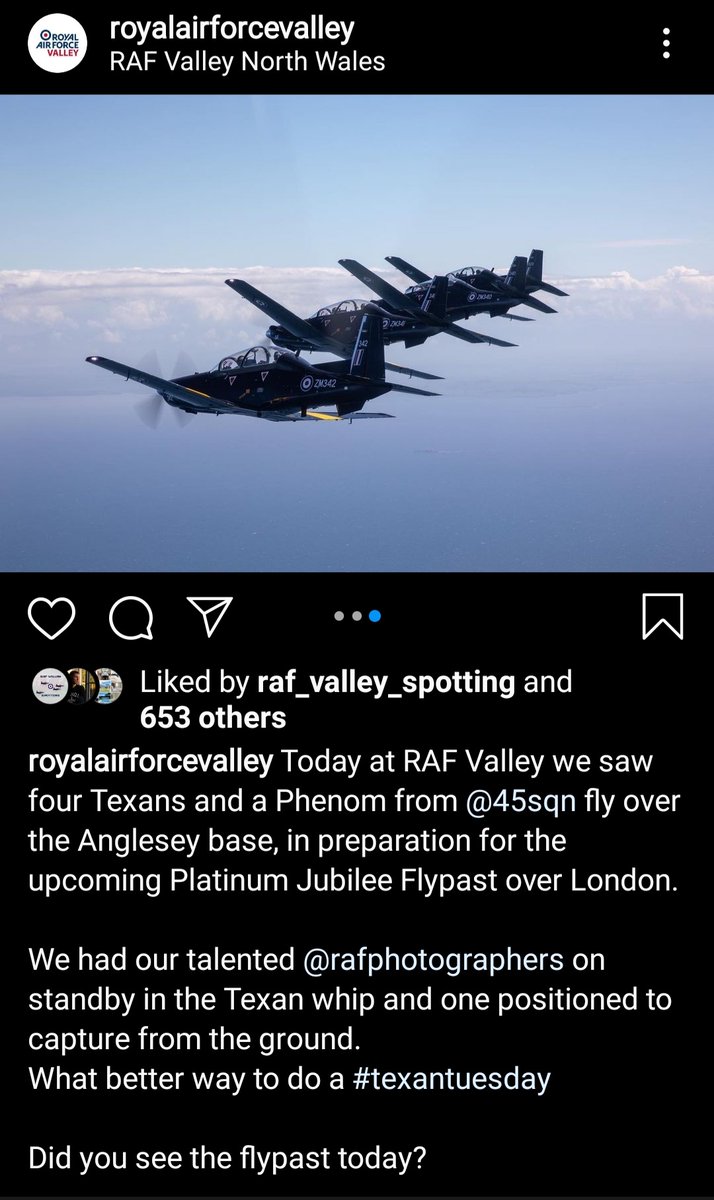 BloodyPolitics's tweet photo. An @RAF_Valley display fit for a Queen 👏

I counted them all out and I counted them all back. ✈🇬🇧✌

#avgeek
#queensjubilee 
@RAFPhotog  
#CAMEL1 #ZM333 https://t.co/mrbjyn47UA