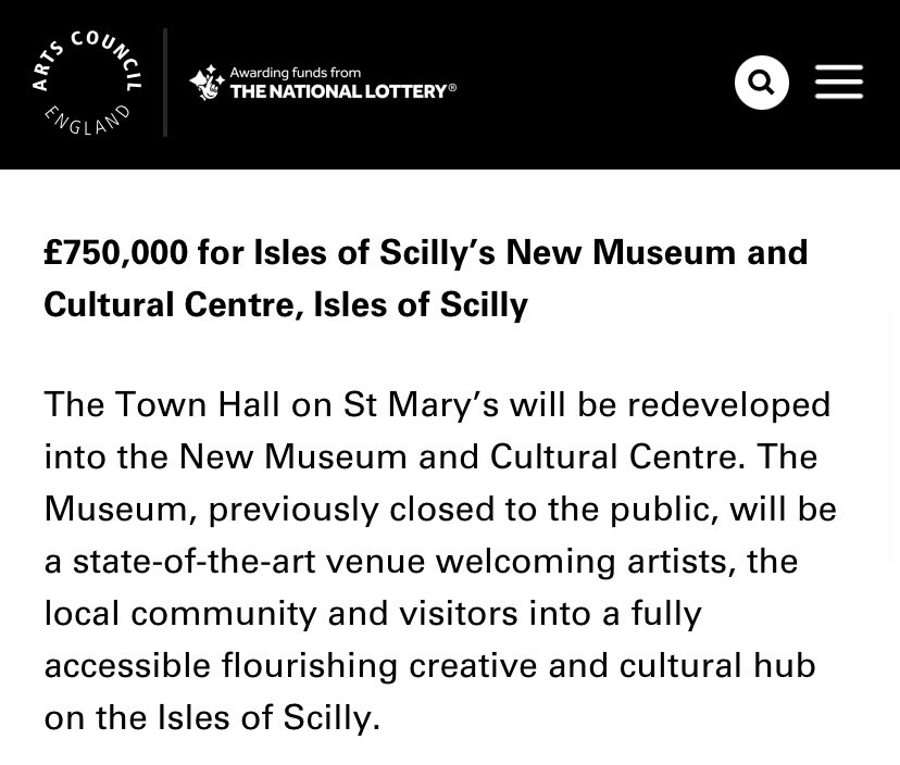 ScillyCCandM's tweet photo. We’d like to say the biggest thank you 🙏 to @ace_national @ace_southwest for investing £750,000 towards our new Museum and Cultural Centre on the #islesofscilly 💙🙌 https://t.co/ybPd2DTROK