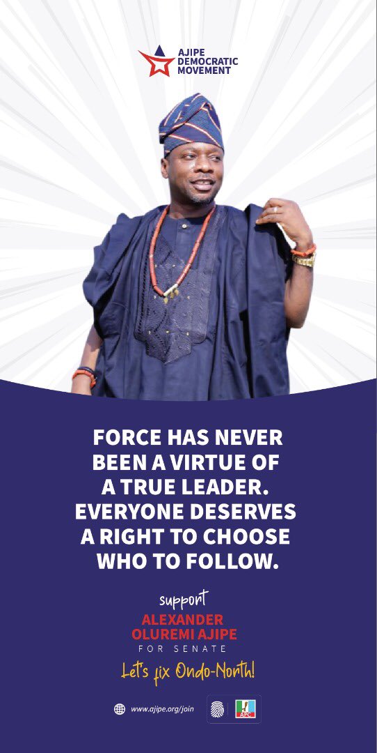 shadowenny's tweet photo. No more should you cover the dysfunction in Ondo North Senatorial District. Enough damage has been done already. So now, let's fix Ondo North Senatorial District together.
Support @AjipeAlex Alex for Senate.
#istandwitjajipe
#voteajipe
#ajipe4senate
#YouthOclock
#irawoola https://t.co/yCuwiqIpcF