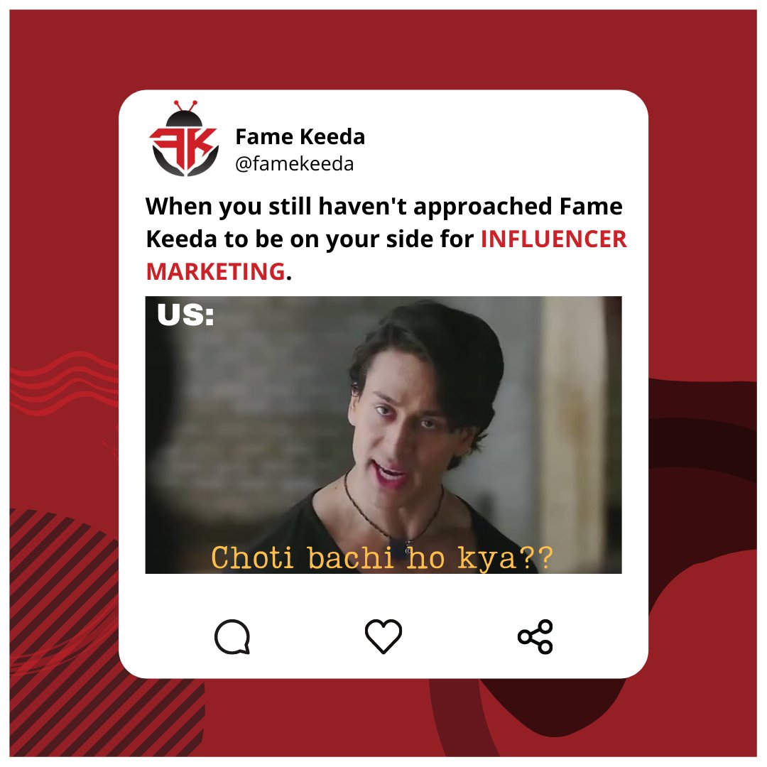 FameKeeda's tweet photo. "Samjh mai nhi aata hume contact Karo...Kuch ho jata toh" 😂

To contact visit us at: https://t.co/DThLr1LGgM or email us at: famekeedanetworks@gmail.com

#famekeeda #influencermarketingagency #marketingstrategy #digitalmarketingagency  #digitalmarketing #socialmedia #socialmedia https://t.co/x9seYfywyw