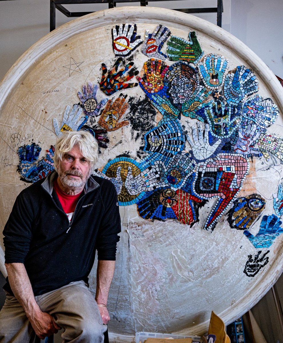 Latest image of Bowie Panel in progress, photo Ian Hartley.  Artist in residence at the Escape Art Centre, in the old fire station , Tonbridge.