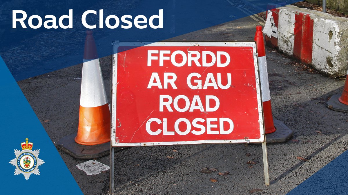 NWPolice's tweet photo. SERIOUS COLLISION | Please note that the A4244 in Glasinfryn, Bangor is closed following a serious road traffic collision.

Please avoid the area and use alternative routes whilst emergency services are at the scene.

Thanks in advance for your patience.

#RoadClosure https://t.co/zITqyDpolf