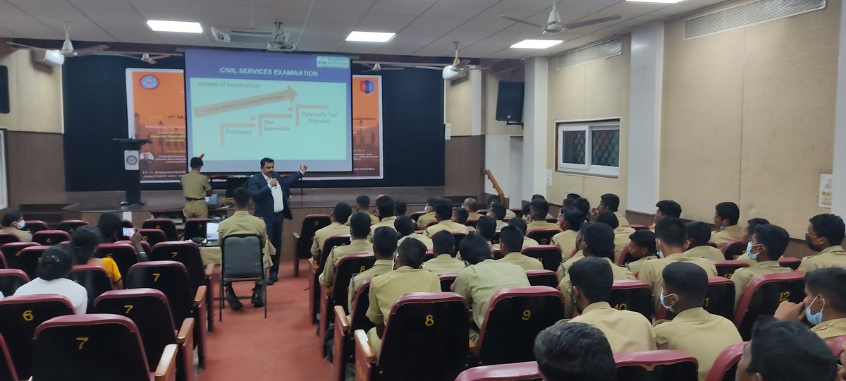 flyarul's tweet photo. Shri Sathyashree Boominathan Chairman and MD - King Makers IAS Academy hosting a eye opening Session for all NCC Cadets on How to crack UPSC Services Examinations @KIngMakersIAS . https://t.co/0TqbUBtigH