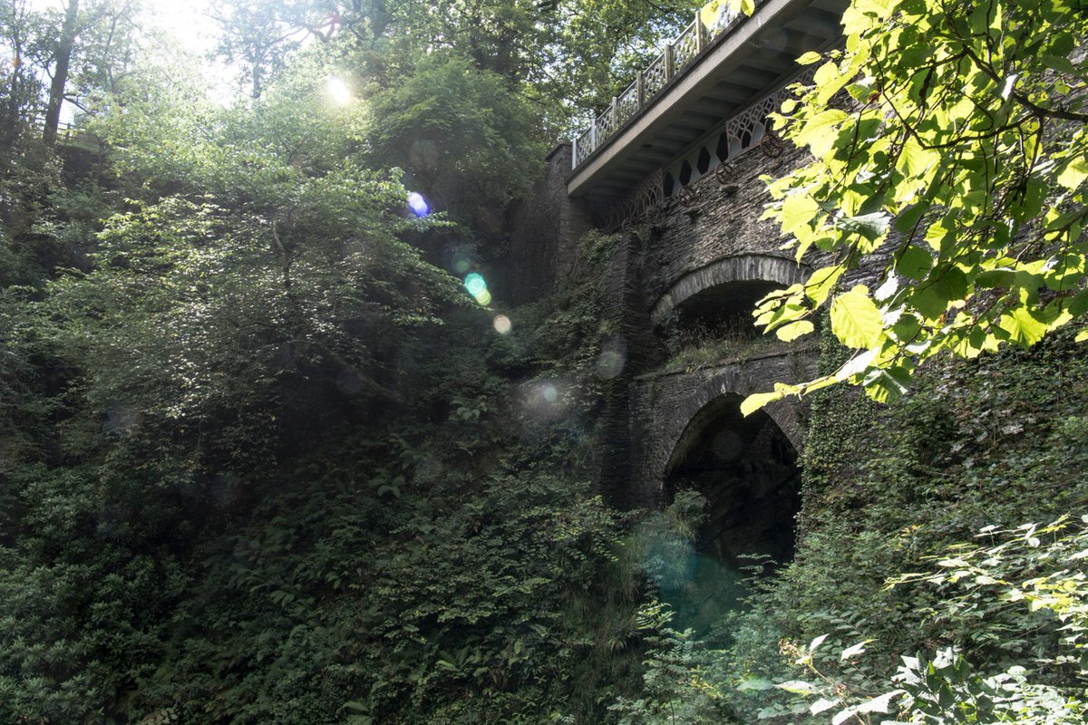 #LocalAndCommunityHistoryMonth📍Devil's Bridge 🚂 @RheidolRailway Legend has it, the Devil's Bridge was built by the devil himself who attempted to trick an old lady in retrieving her cow. The devil was eventually outwitted by the old lady. 📸 Crown Copyright @histassoc