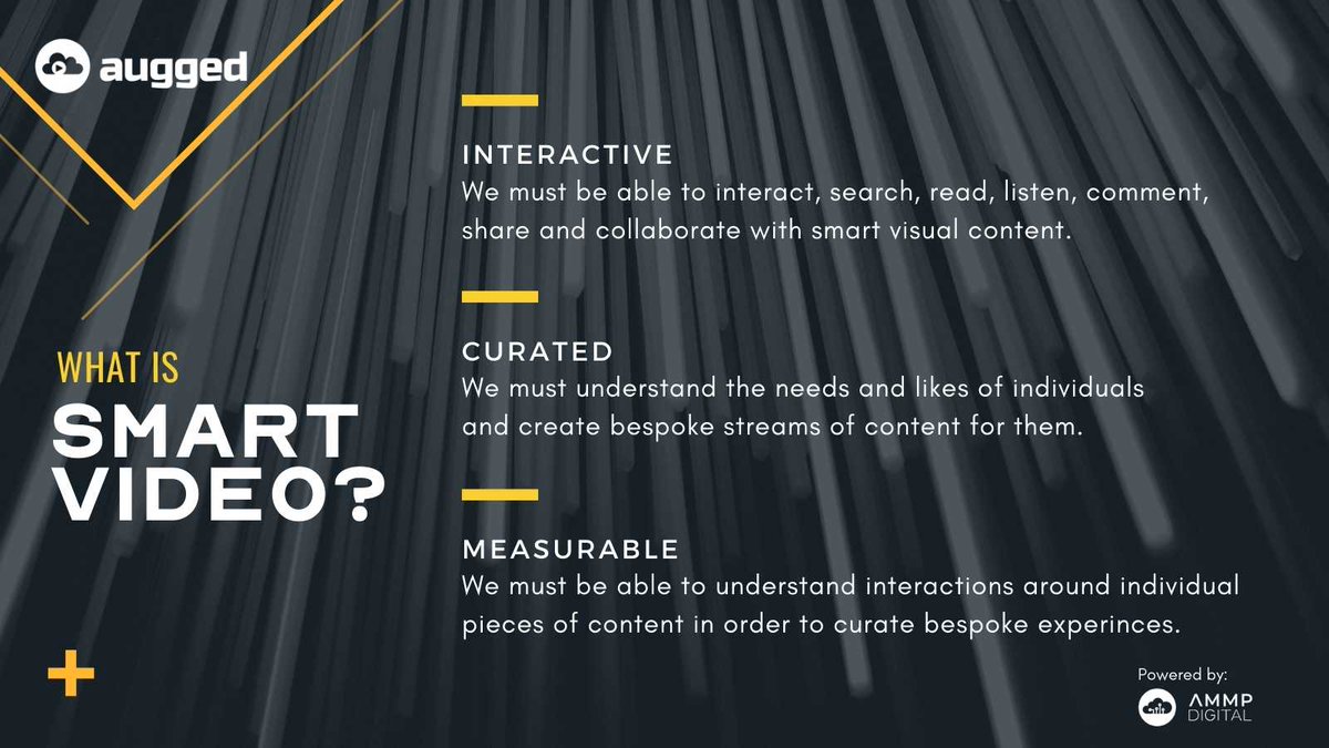 TheOneWthABeard's tweet photo. #SmartVideo has to be:
- Interactive
- Curated
- Measurable

It adds revenue streams and value to the attendees &amp; creates more engagement.  

#eventprofs #smartvisualcontent #eventtech https://t.co/xZigIrvFXk
