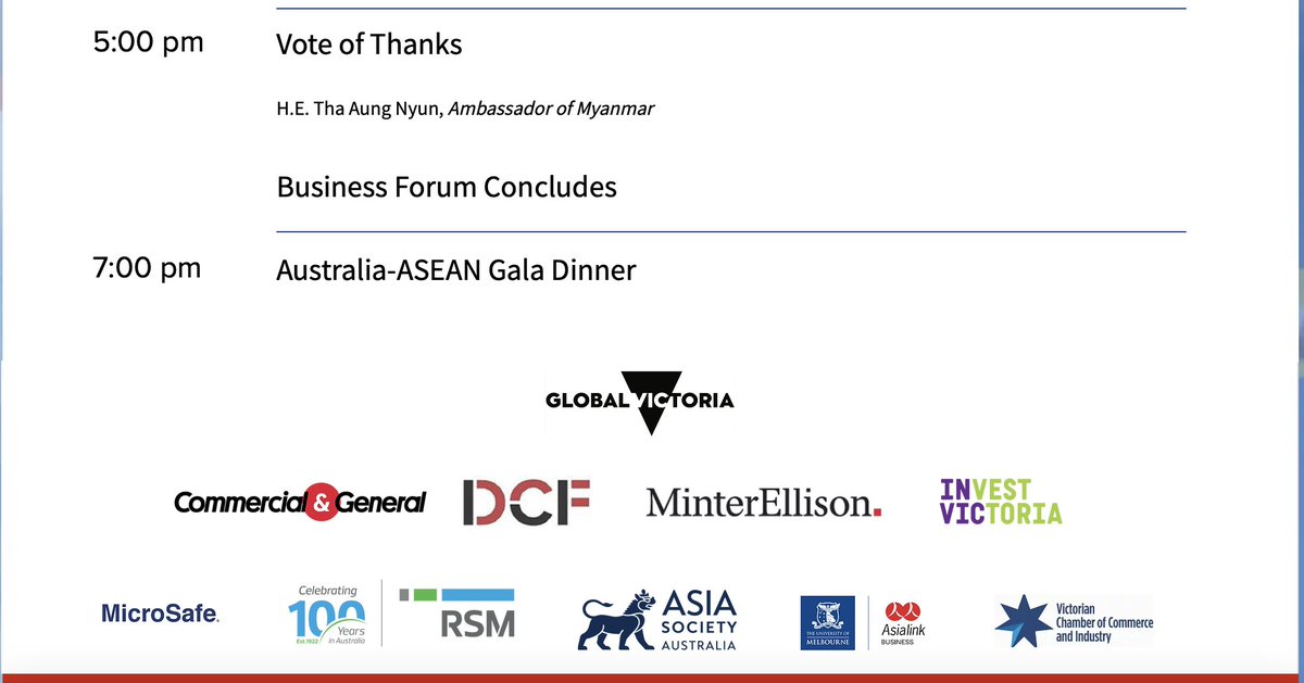 JusticeMyanmar's tweet photo. 🛑 @Global_Vic inviting rep. of illegitimate #Myanmar military junta to speak at #ASEAN biz forum. The junta is seeking 💰💵 to finance atrocity crimes. We call on @VicGovAu to disinvite junta amb Tha Aung Nyun. Recognise @NUGMyanmar as legitimate gov of Myanmar! @franciswong5000 https://t.co/dKbxFcz78P