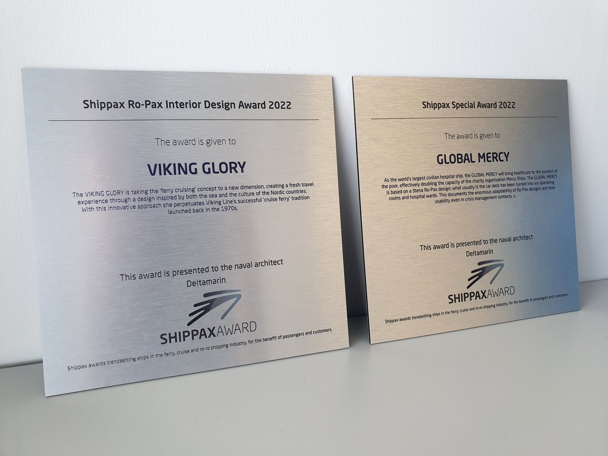 Deltamarin Ltd (@deltamarin) on Twitter photo #VikingGlory has been chosen as the winner of the Shippax Ro-Pax Interior Design Award whereas the Shippax Special Award went to #GlobalMercy.
Congratulations to both <a href="/NGLI/">Viking Line</a> and <a href="/MercyShips/">Mercy Ships</a> for these great recognitions! đź’™
lnkd.in/dTqPrQTu
#shippaxawards #shippax #VikingGlory has been chosen as the winner of the Shippax Ro-Pax Interior Design Award whereas the Shippax Special Award went to #GlobalMercy.
Congratulations to both <a href="/NGLI/">Viking Line</a> and <a href="/MercyShips/">Mercy Ships</a> for these great recognitions! đź’™
lnkd.in/dTqPrQTu
#shippaxawards #shippax