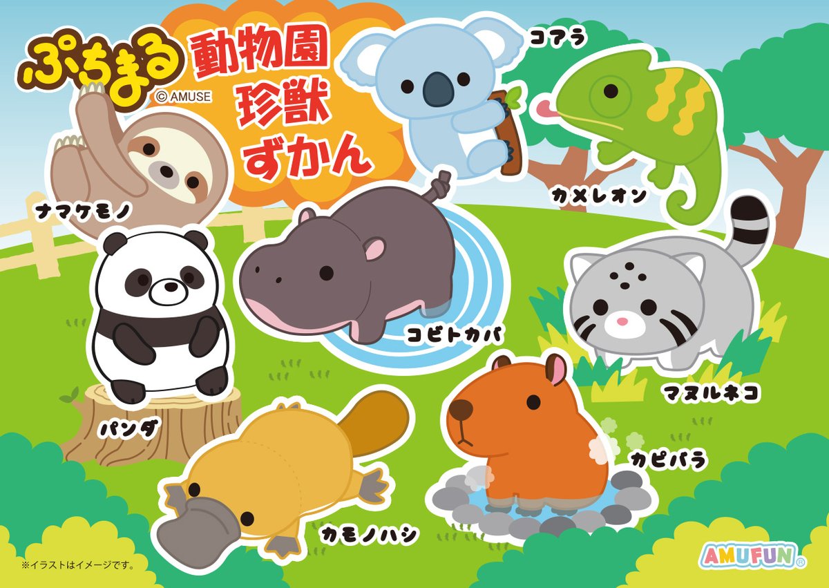 ≪5月の新商品≫ ☆ぷちまる動物園珍獣ずかん☆ コビトカバやパンダ