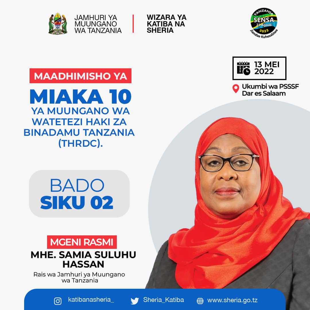 THRDCOALITION's tweet photo. Miaka 10 ya Mtandao wa Watetezi wa haki za Binadamu Tanzania.
Mei 13, 2022
#AdecadeofTHRDC
#Miaka10yathrdc
#10yrsofthrdc https://t.co/6BFU8RU3wh