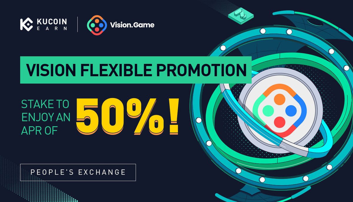 KuCoin_Earn's tweet photo. $VISION @visiongame_ Flexible Promotion, Enjoy an APR of 50%!

➡️https://t.co/4ZaUCg4svm https://t.co/TjuvAXTcgu