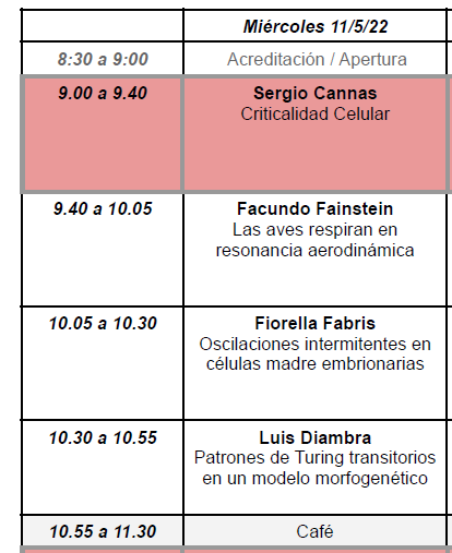 TrefemacA's tweet photo. Llegó el día! Hoy arranca el TREFEMAC 2022. A las 8:30, luego de la bienvenida, comienza la primer ronda de charlas con la conferencia invitada de Sergio Cannas sobre criticalidad celular.
Todo el programa en https://t.co/HGhpYPSz35 https://t.co/xHjVxPJBi7