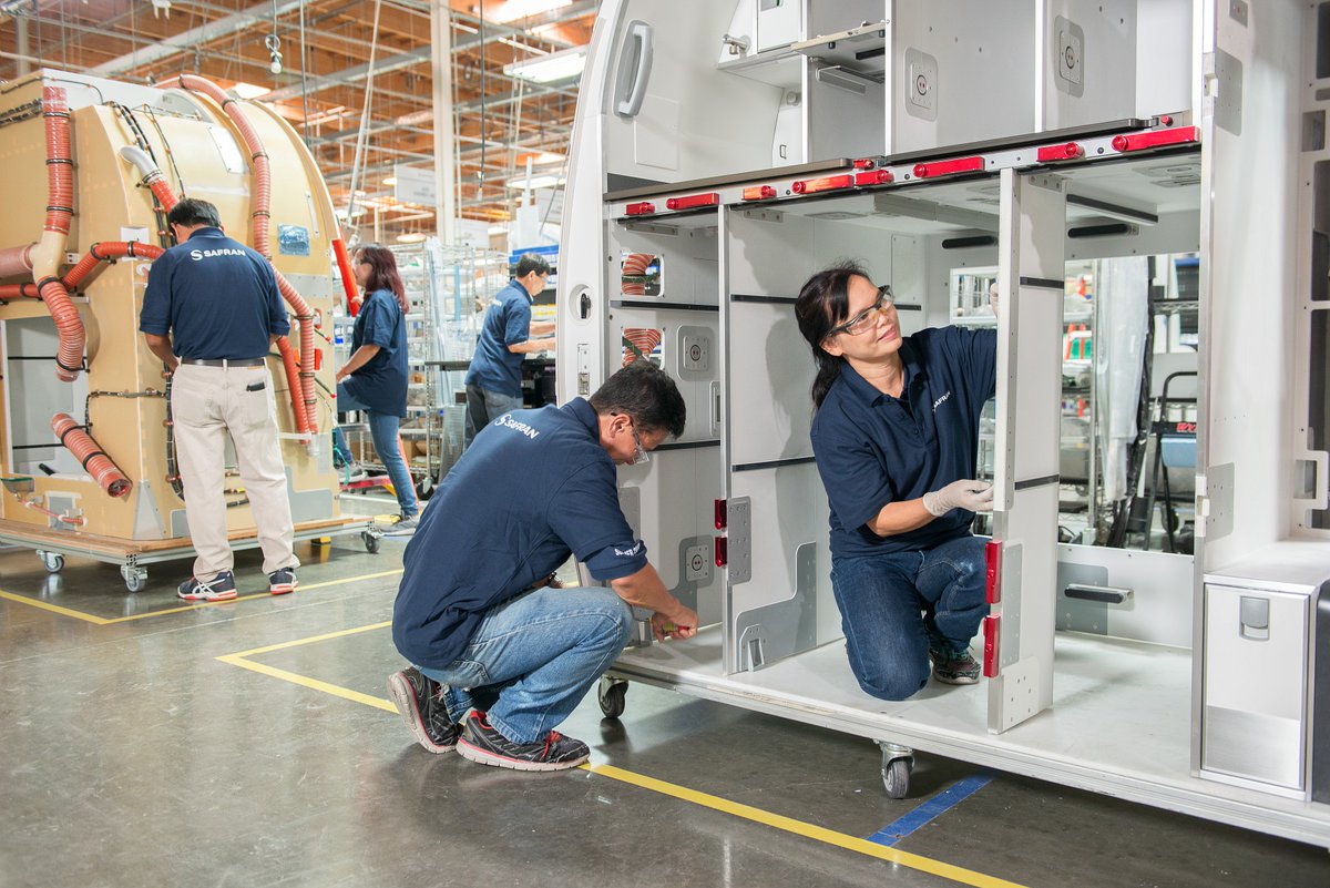 SAFRAN's tweet photo. 🧐 Let's focus on @Safran_Cabin, a world leader in #Aircraft #Interiors and Systems. 
🤝🏼 10,000 #employees across the world. 
✅ N°1 cabin interiors for regional and business aircraft. 
🌍 A global presence at 39 #sites. 
#aviation #factory #Industry https://t.co/Pt5QzghSkp