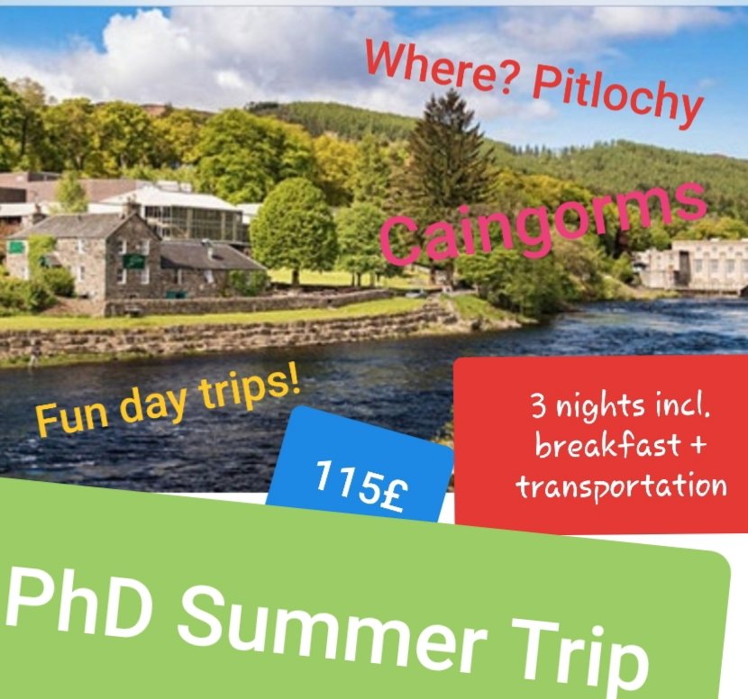 VictoriaLBolton's tweet photo. This year the PhD society is taking you on a trip 🙂🚵‍♂️🏞 Meet other PhD Students and get a small break. Sign up via🔽 https://t.co/oVoaXbnPyO https://t.co/jsD2Y04sEH