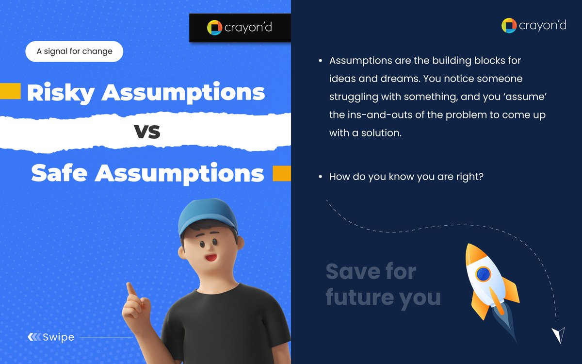 crayondofficial's tweet photo. Entrepreneurship is one of the most uncertain games out there, and you should be self-aware of the kind of assumptions you bring to the ideation table. Here’s how.

#crayond #startups https://t.co/7NIcRsAV0T