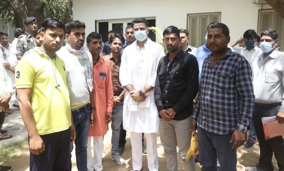 SachinPilot's tweet photo. Met visitors at my residence, this Wednesday morning https://t.co/9F5GrG0sNp
