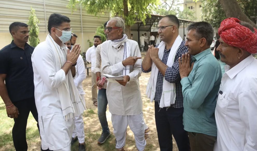 SachinPilot's tweet photo. Met visitors at my residence, this Wednesday morning https://t.co/9F5GrG0sNp