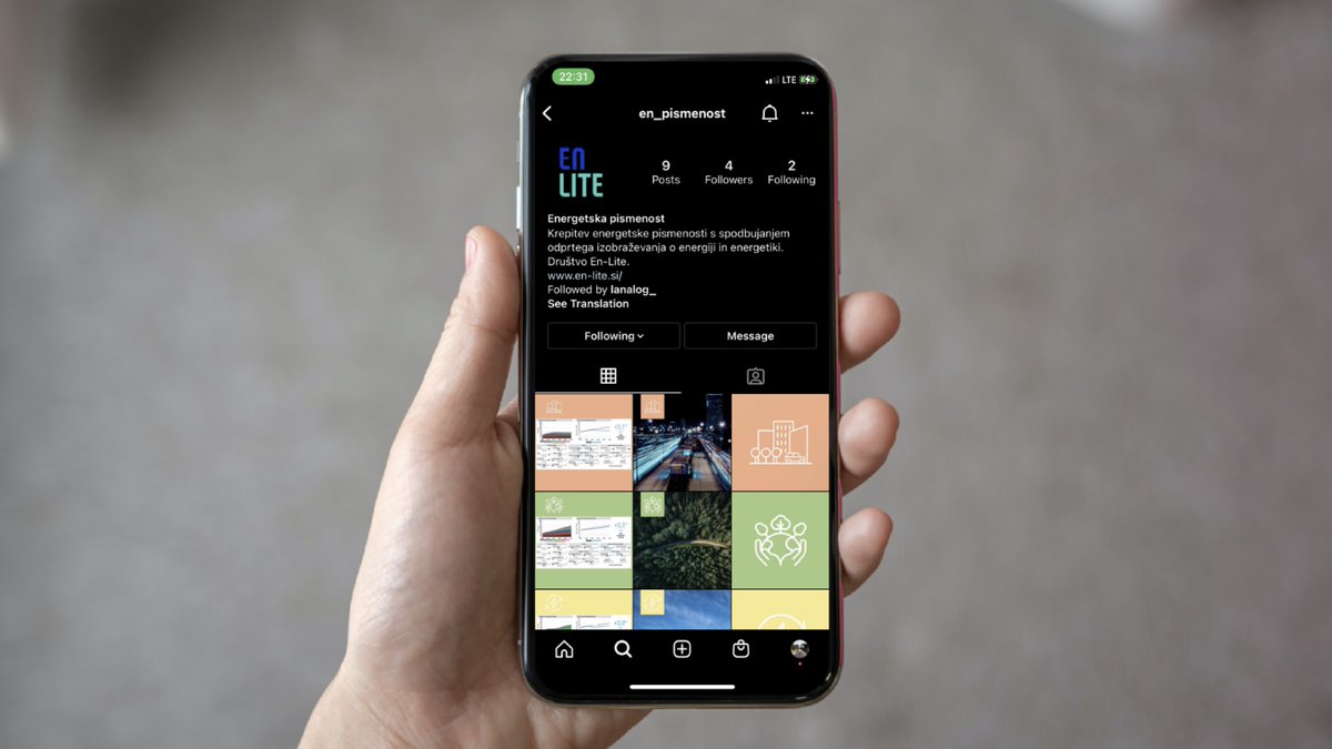 Po novem energetsko pismenost širimo tudi na Instagramu <a href="/en_pismenost/">ENLITE</a> 
Vabljeni, da se nam pridružite! instagram.com/en_pismenost/