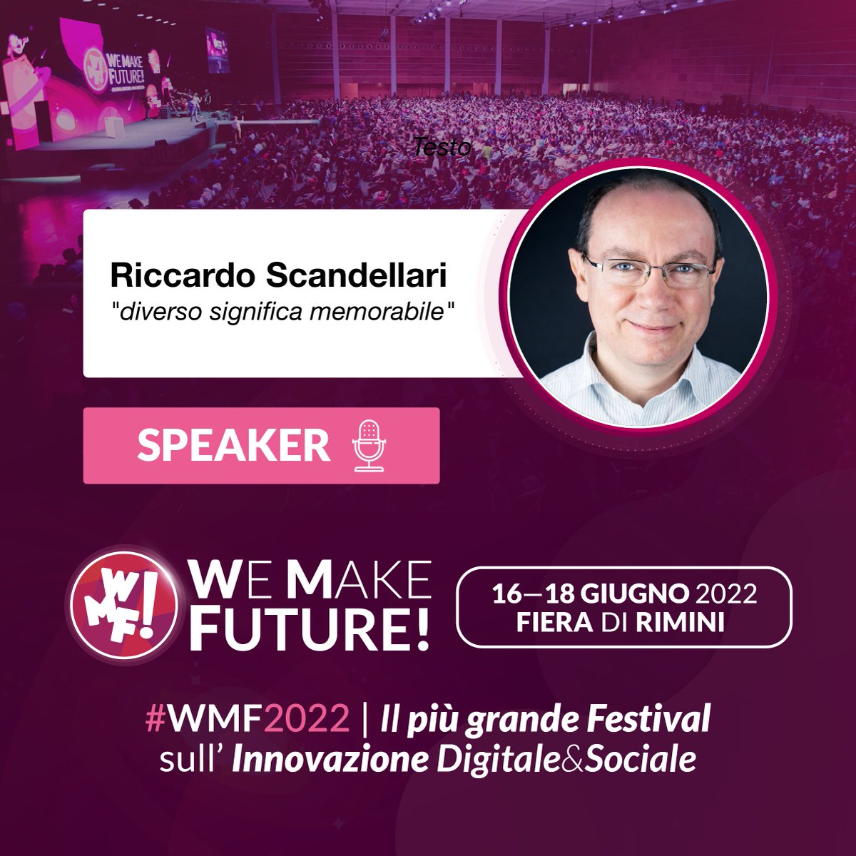 skande's tweet image. L’ultima volta che ho partecipato al Web Marketing Festival era il 2015. Ora - dopo SETTE anni - torno come relatore.
Quindi le domande di rito sono queste: chi ci sarà? chi viene ad abbracciarmi? a chi devo offrire un succo alla pera?

   #WMF2022  #WeMakeFuture