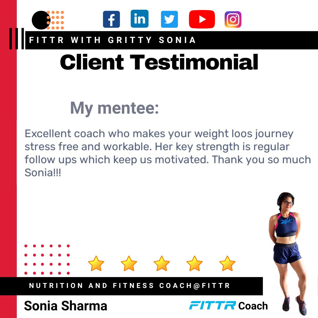 thegrittysonia's tweet photo. I respect those who believe in putting efforts. It doesn't matter 2 me how small, silly or irrelevant it is. I really appreciate ur efforts. Stay consistent n fit 💪 

#fittr #fittrcoach #fittrmom #fittrwithgrittysonia #clienttestimonial #clientreview #clientfeedback https://t.co/mjFldr3i0F