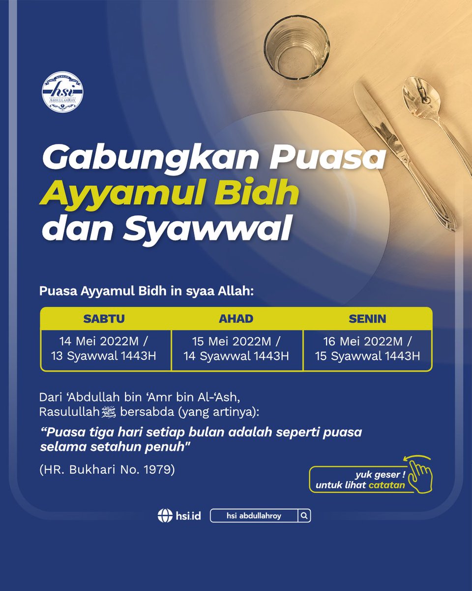 hsiabdullahroy's tweet photo. Gabungkanlah Puasa Ayyamul Bidh &amp; Syawal 

Selengkapnya di https://t.co/1AGekBqXv1 https://t.co/KStSqN3Tyj