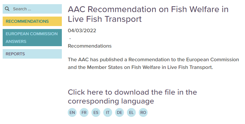 aac_europe's tweet photo. 🆕New translations for
- #FishWelfare in Transport
- #MarineLitter
- Setting up of a fish welfare ref centre
- #Freshwater #aquaculture & #wildlife
- #CFP #CMO Targeted Consultations
- #PEFCR
- Birds predation in #shellfish farming
are now available on:
https://t.co/dGhCwbkwln https://t.co/bZcLPKax8R