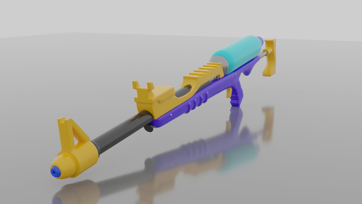 ChrisPHP_'s tweet photo. After seeing the new #Splatoon3 charger I had to remake it in #Blender3d 

model available for free here: https://t.co/YT3PoC8cWN https://t.co/GAAdcfT8Np