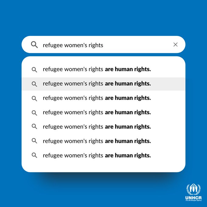 UNHCRAsia's tweet photo. Human rights must be universal, and refugee women should not be left behind. https://t.co/Wn4tTwUEaA