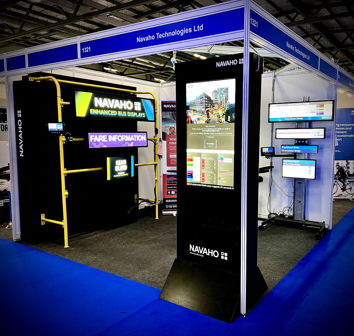navahotech's tweet photo. @ITThubEvent we're ready for you! Head down to stand 1321 at Farnborough Show Centre today and tomorrow. #DOOH #busshow #ITTHub https://t.co/JyLjVz32DL