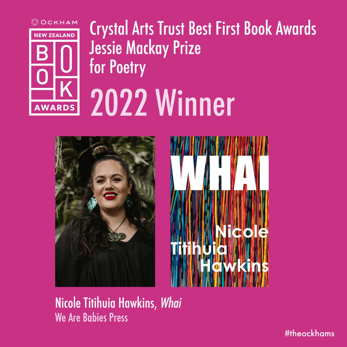 theockhams's tweet photo. Nicole Titihuia Hawkins wins Best First Book Poetry - tautoko! https://t.co/y1UCldrueT
