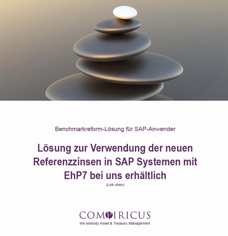 ow.ly/pNok50J4Pck

Die neuen Referenzzinsen können ohne das COMPIRICUS Add-on nur ab EhP8 und S/4HANA verwendet werden, nicht jedoch mit älteren Releases wie SAP ECC 6.0 EhP7.  Hier dient das Add-on als Übergangslösung, bis die Kunden auf aktuelle Systeme umgestiegen sind.