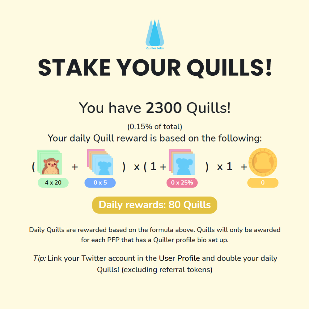 NotLuigiSOL's tweet photo. Are you Hedgie @WeAreDorkis @ALPACADABRAZ @SSofWhales @KoalaAgencyNFT @MushroomClubNFT @tokenpuss holder? 🦙🦔🐋🐨🍄

Collect your Quills and stake them now and get a chance to win $1500 worth of ETH prizes! 🤑

Get dat money here! 💰https://t.co/G2lt17UCkr https://t.co/NxdfHtbINW