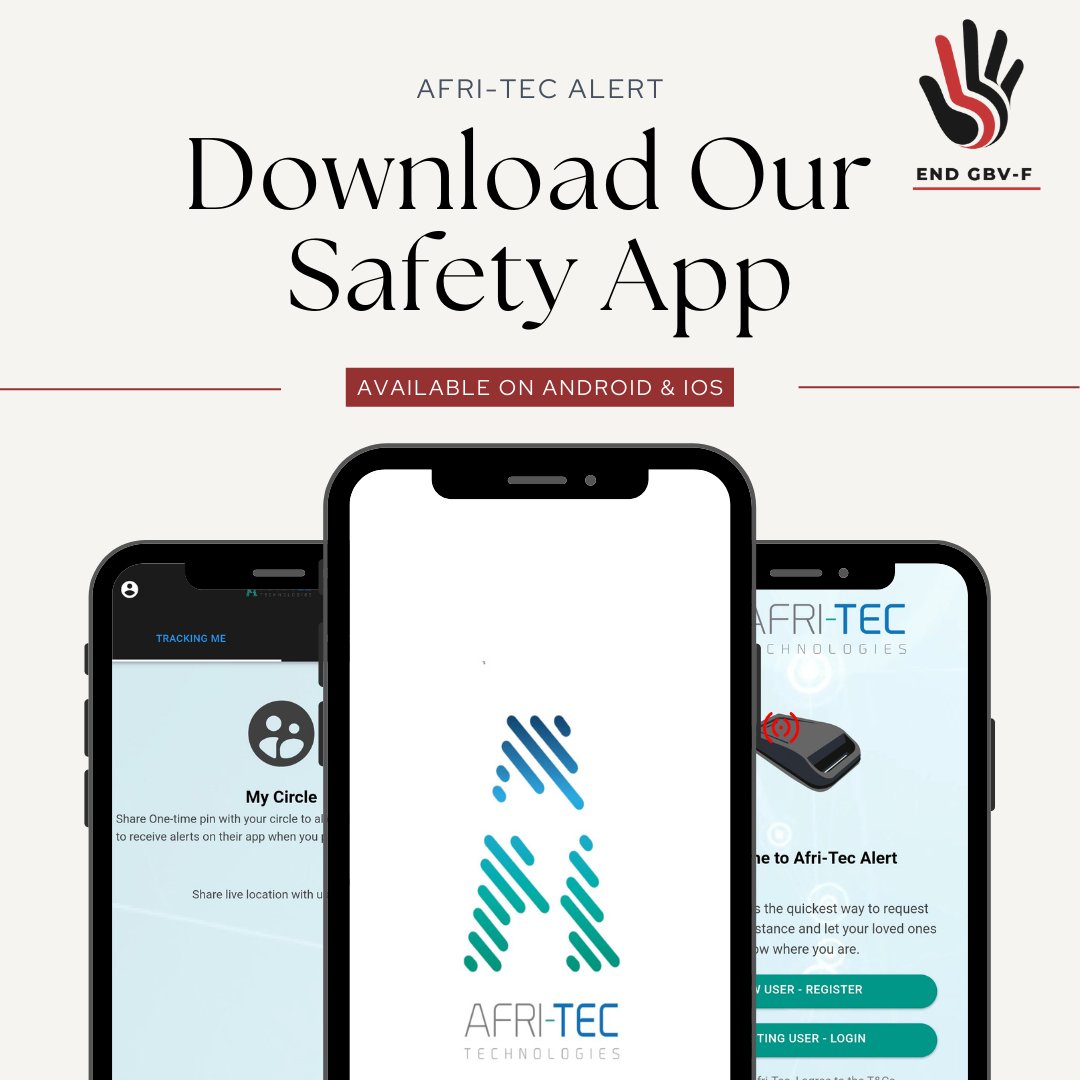 EndGBVF's tweet photo. Have you downloaded our app?

The Afri-Tec Alert App was designed to help you in an emergency by alerting the people close to you.

No subscription payments needed. Simply download the app on google play or the app store.

Let us contribute to making your life safe and secure. https://t.co/SWHmNh93hW