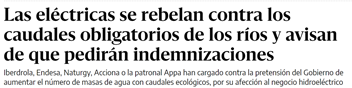 MorenoG_Agustin's tweet photo. Esto si que es gordo: sus beneficios por delante del derecho humano al agua:
Las eléctricas se rebelan contra los caudales obligatorios de los ríos y avisan de que pedirán indemnizaciones. Iberdrola, Endesa, Naturgy, Acciona, etc. cargan contra el Gobierno
Luego nos llaman tontos https://t.co/I14SkNlRrs
