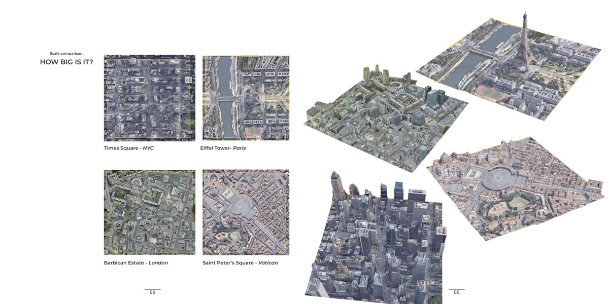 Pavia_io's tweet photo. Ever wondered how big the https://t.co/lNyCpRhWGo Plaza is in relation to the real world? Well wonder no more because here are some comparisons to London, New York, Paris and Rome. Hint: It's going to be epic. #Cardano #Metaverse https://t.co/CkMqYRinld
