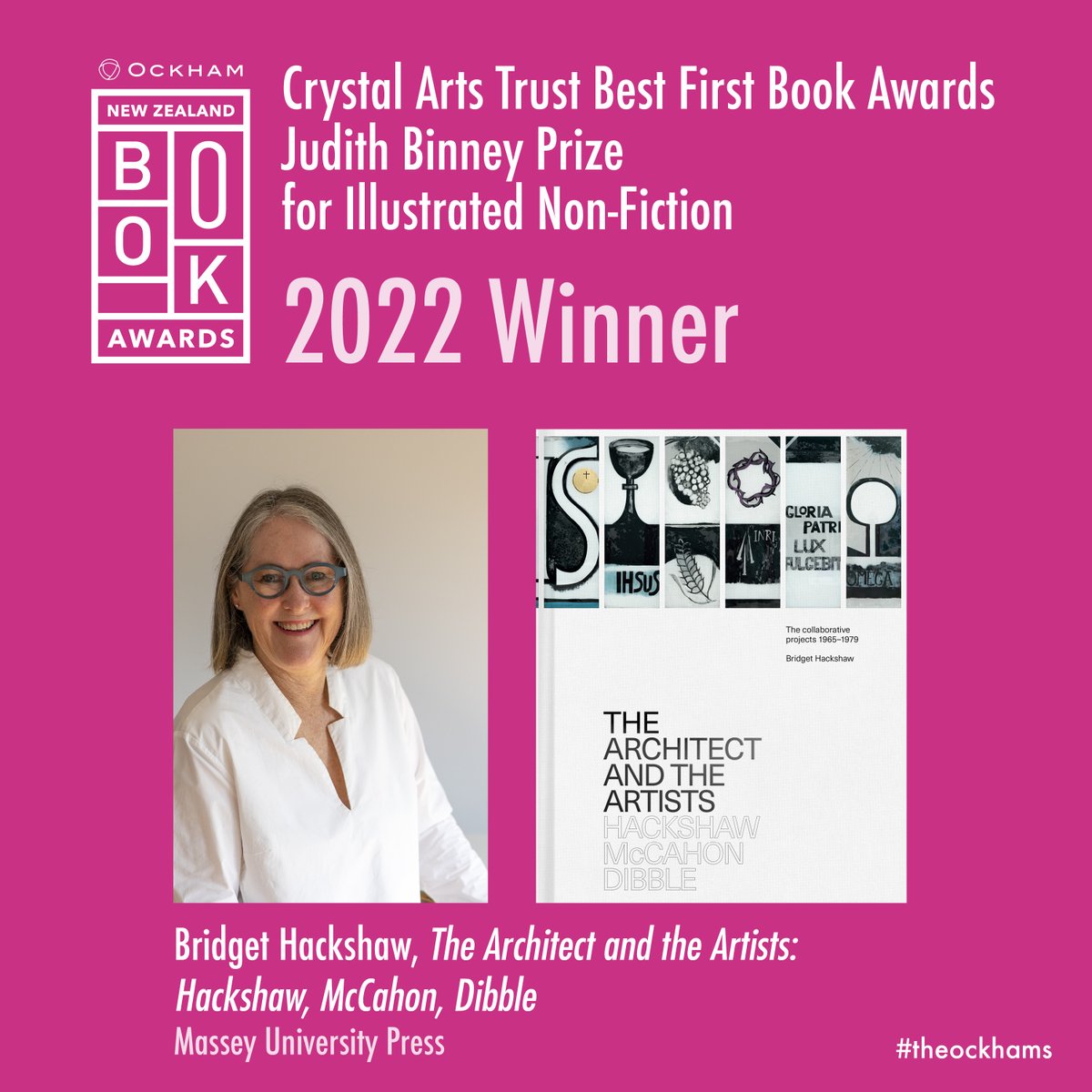 theockhams's tweet photo. Congratulations Bridget Hackshaw - winner Best First Book Illustrated Non-Fiction! @masseyunipress #theockhams https://t.co/jmnft4a4vJ