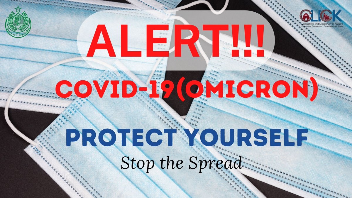 ClickSindh's tweet photo. Alert!!! The first case of Omicron sub-variant BA.2.12.1. detected in Pakistan. It's time for us to be more serious in taking care of ourselves &amp; loved ones by wearing masks, adopting precautions &amp; staying safe. Let’s stop the spread to fight back #Omicron #OmicronVariant https://t.co/QQY3QXpTtp