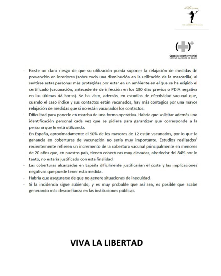 📣Retuitea a medios, médicos, asociaciones, abogados …..la realidad tiene que conocerse. Y no hay motivos médicos para pasaportes, restricciones ….solo un afán desmedido de poder y que nos conformemos con ser siervos. Entre todos defendemos la libertad!! Somos muchos mas! ⚖️📣