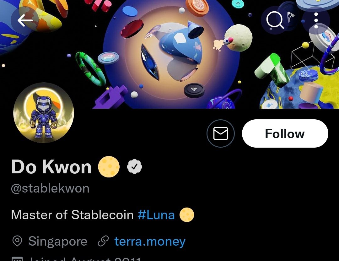 SuckersCrypto's tweet photo. Master of Disaster ! 🤣 @stablekwon 

$LUNA #StableCoin $UST #stablecoins #stablekwon $BTC https://t.co/g40OTYdWFG