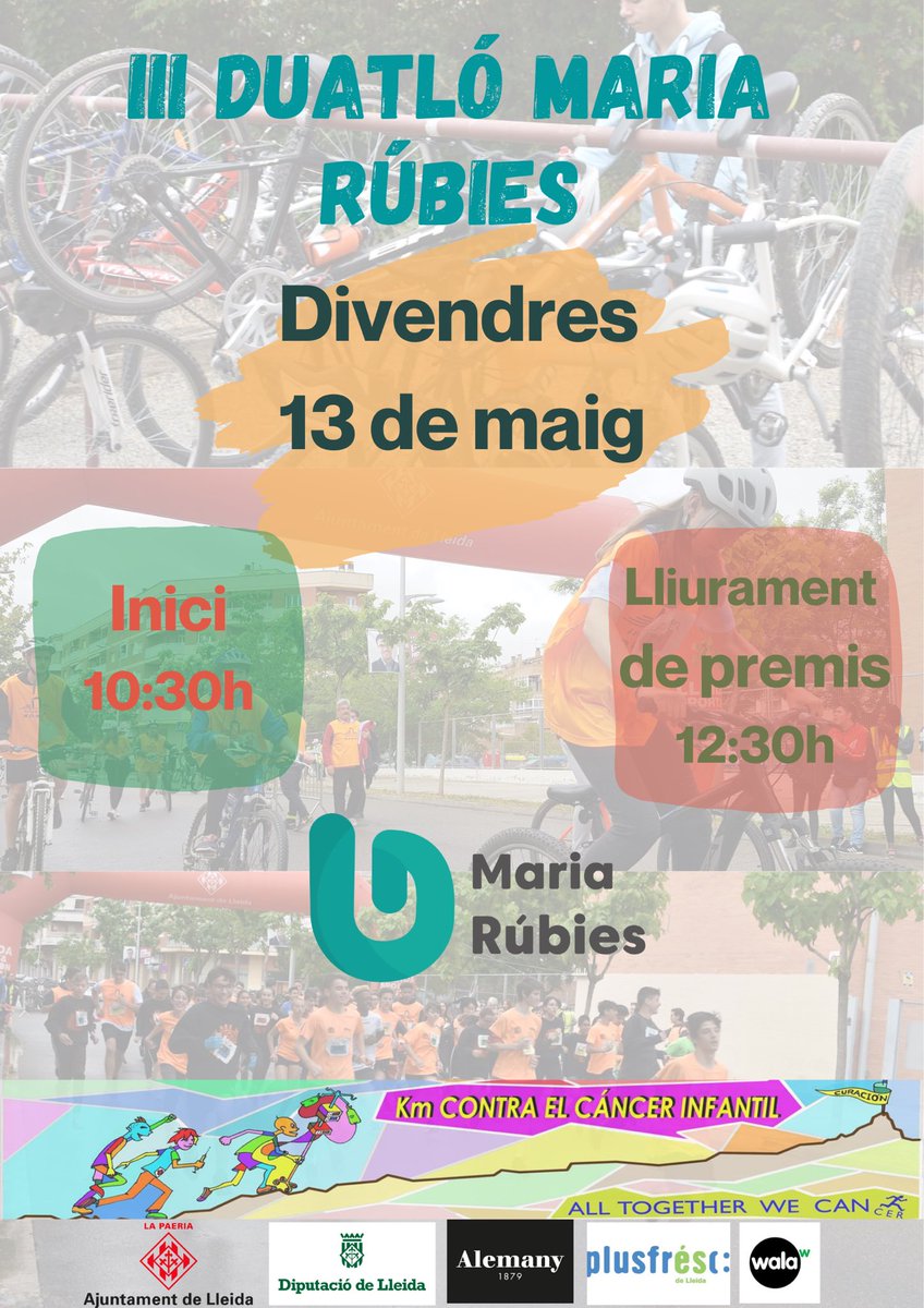 LleidaCursa's tweet photo. Col.laboren:
@DiputacioLleida , @esports_lleida , @Unipreus , @alemany1879 , @ILERSISfundacio @aspidlleida @Plusfresc 

Participen:
@insmariarubies 
@insmariustorres 
@insRONDA 
@TorreVicens 
Per: 
@sumakmconpau https://t.co/vToaeSx694
