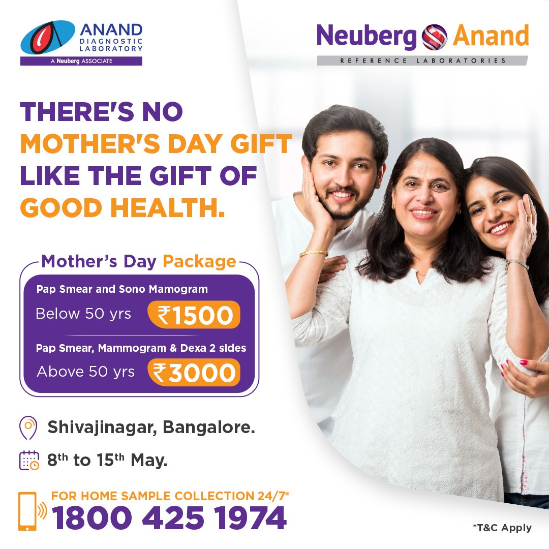 Neuberg_Diag's tweet image. The woman who put her healthy years into your growth and wellbeing deserves the best gift of all. Give your Mother the gift of Good Health with Neuberg's Mother's day packages.

#NeubergDiagnostics #WorldMothersDay #MothersHealth #GoodHealth #MothersDayPackage #HealthPackage